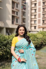 Authentic Handcrafted Kantha Stitch Silk Saree - Image 2