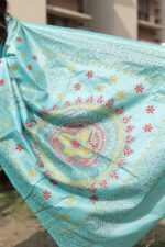 Authentic Handcrafted Kantha Stitch Silk Saree - Image 9