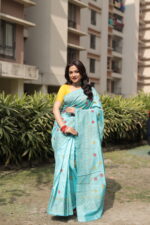 Authentic Handcrafted Kantha Stitch Silk Saree - Image 12