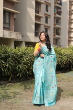 Authentic Handcrafted Kantha Stitch Silk Saree - Image 14
