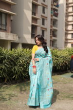 Authentic Handcrafted Kantha Stitch Silk Saree - Image 16