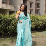 Authentic Handcrafted Kantha Stitch Silk Saree