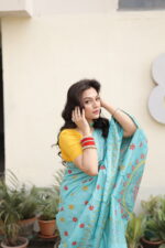 Authentic Handcrafted Kantha Stitch Silk Saree - Image 28