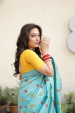 Authentic Handcrafted Kantha Stitch Silk Saree - Image 32