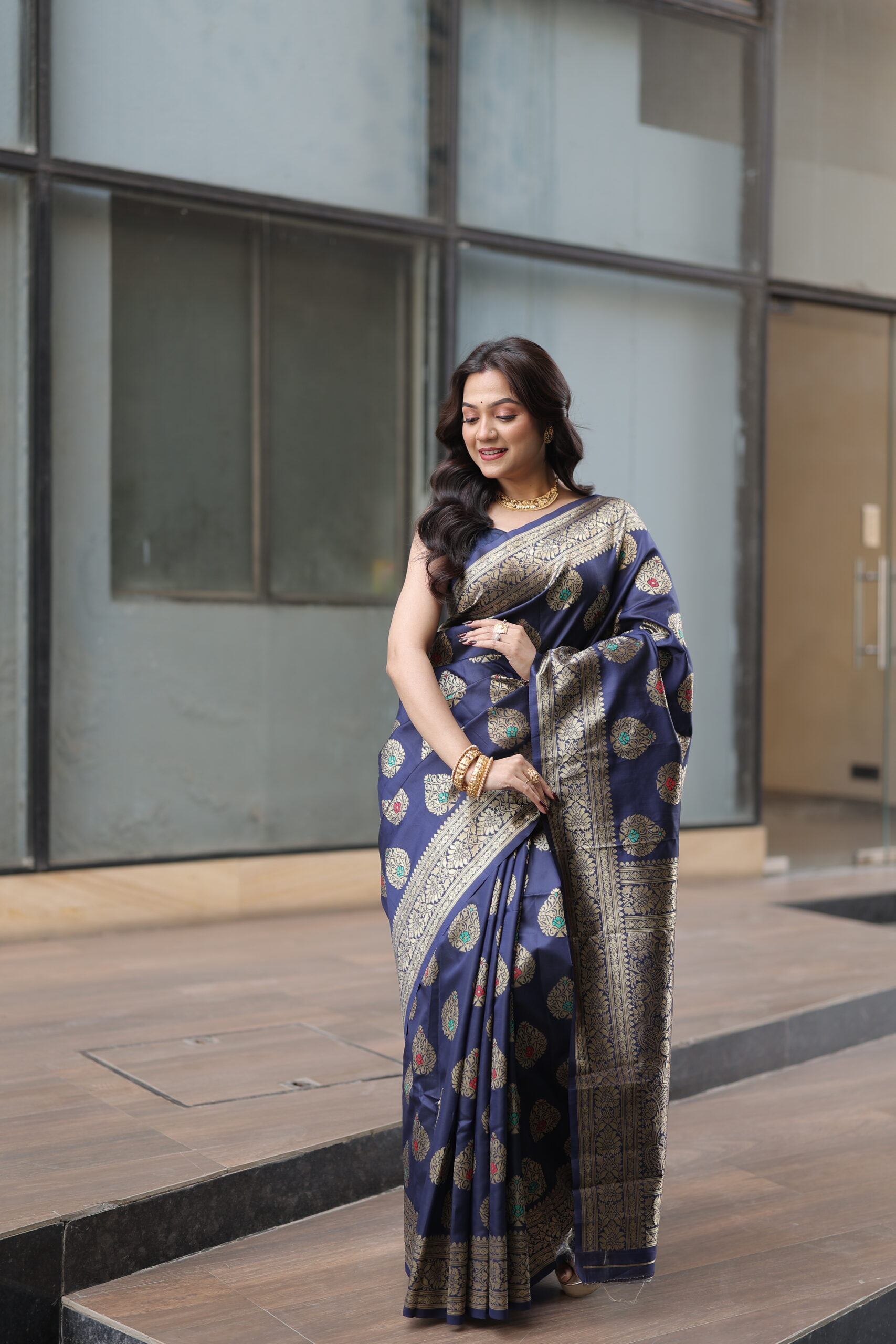299A9752 Premium Elegant Semi Katan Silk Saree for Weddings - Image 1