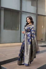 Premium Elegant Semi Katan Silk Saree for Weddings - Image 25