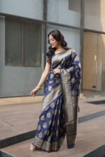 Premium Elegant Semi Katan Silk Saree for Weddings - Image 21