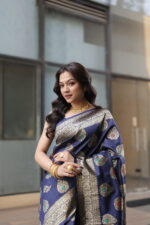 Premium Elegant Semi Katan Silk Saree for Weddings - Image 14