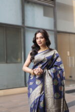 Premium Elegant Semi Katan Silk Saree for Weddings - Image 13