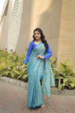 Luminous Tissue Khadi Saree with Subtle Shimmer