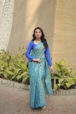 Luminous Tissue Khadi Saree with Subtle Shimmer - Image 6