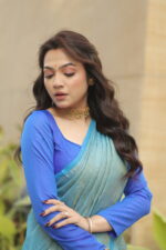 Luminous Tissue Khadi Saree with Subtle Shimmer - Image 14