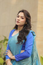 Luminous Tissue Khadi Saree with Subtle Shimmer - Image 15