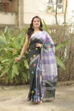 Vibrant Heritage Bandhni Linen Saree - Image 10