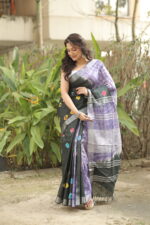 Vibrant Heritage Bandhni Linen Saree - Image 8