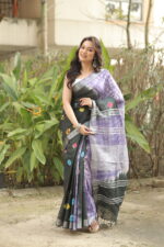 Vibrant Heritage Bandhni Linen Saree - Image 7