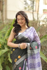 Vibrant Heritage Bandhni Linen Saree - Image 22