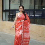 Vibrant Heritage Bandhni Linen Saree