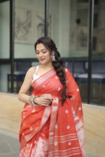 Vibrant Heritage Bandhni Linen Saree - Image 17