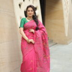 Authentic Handcrafted Kantha Stitch Silk Saree