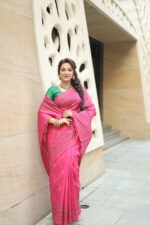 Authentic Handcrafted Kantha Stitch Silk Saree - Image 3