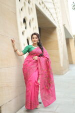 Authentic Handcrafted Kantha Stitch Silk Saree - Image 6