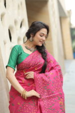Authentic Handcrafted Kantha Stitch Silk Saree - Image 10