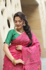 Authentic Handcrafted Kantha Stitch Silk Saree - Image 11