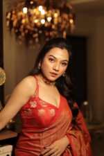 Luminous Tissue Khadi Saree with Subtle Shimmer - Image 15